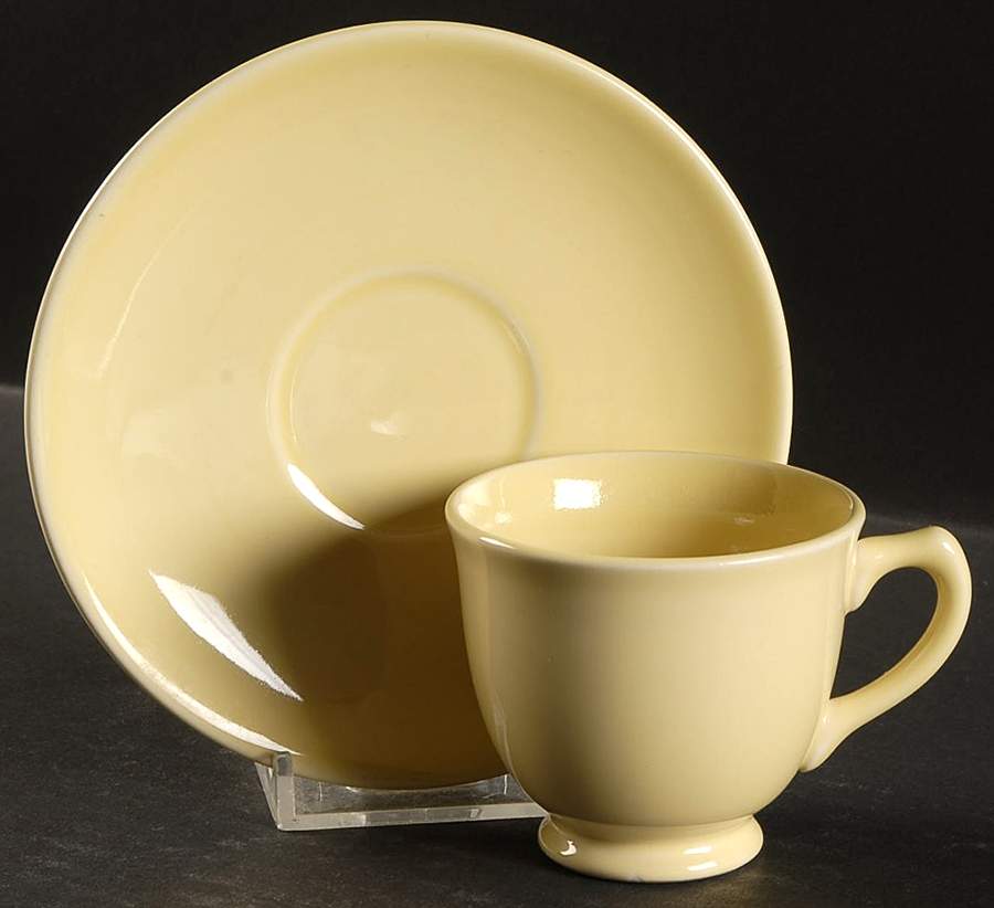 Luray Pastels Persian Cream Yellow Footed Demitasse Cup & Saucer Set by Taylor, Smith & Taylor (Ts&T)-1