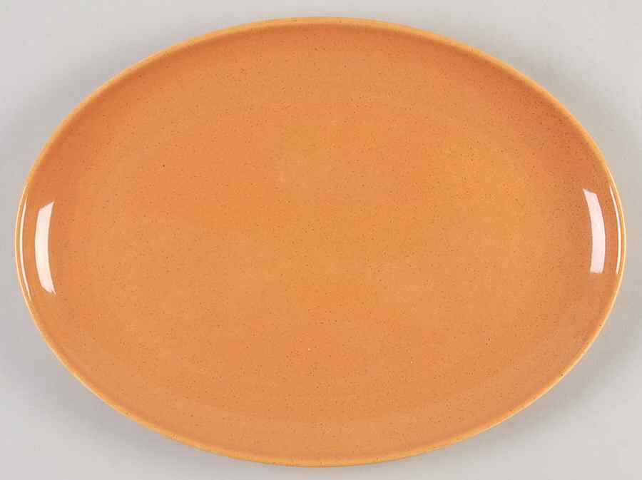 Pebbleford Burnt Orange 11" Oval Serving Platter by Taylor, Smith & Taylor (Ts&T)-1