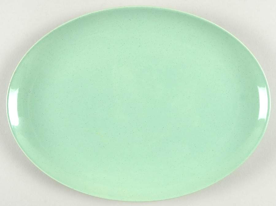 Pebbleford Mint Green 11" Oval Serving Platter by Taylor, Smith & Taylor (Ts&T)-1