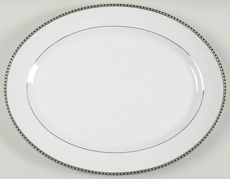 Platinum Band 15" Oval Serving Platter by Tiffany-1