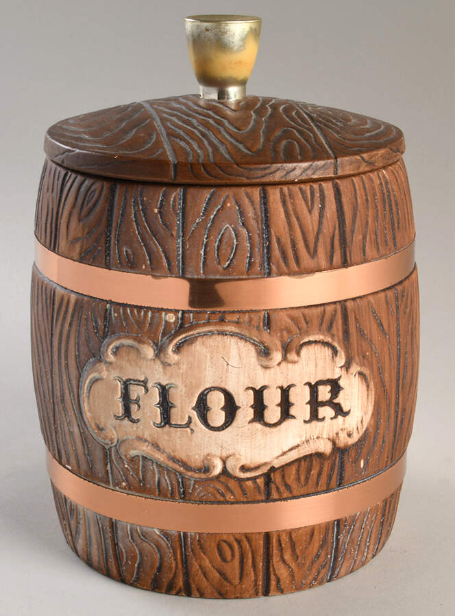Barrel Flour Canister & Lid by Treasure Craft-1