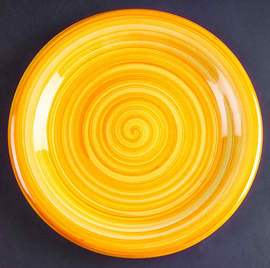 Spirale Orange Dinner Plate by Tabletops Unlimited-1