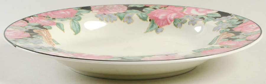 Victorian Chintz Rim Soup Bowl by Towne House-1