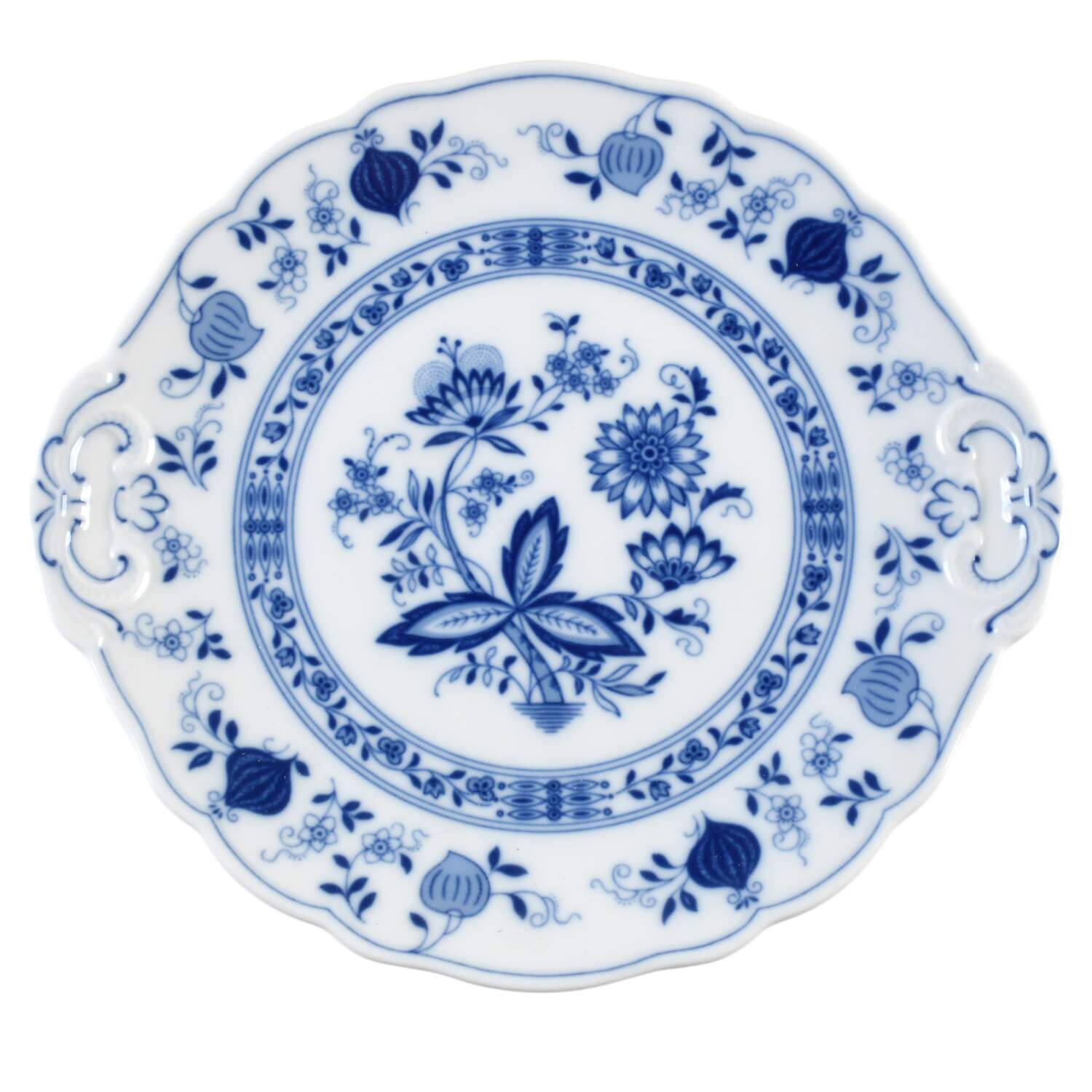 Blue Onion Handled Cake Plate by Tirschenreuth-1