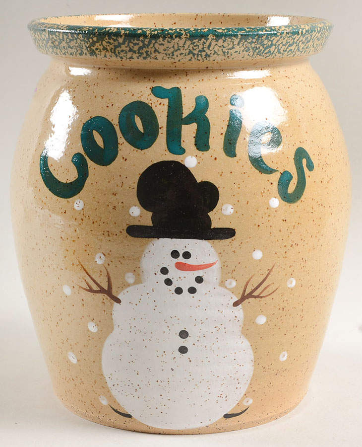 Traditional Snowman (Made in Mold) Cookie Jar No Lid by Three Rivers-1
