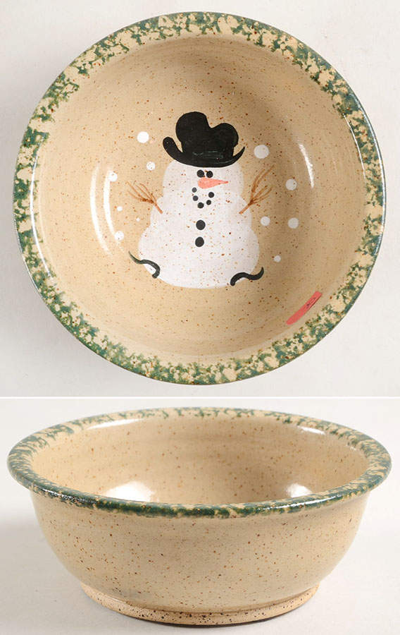 Traditional Snowman (Made in Mold) Coupe Cereal Bowl by Three Rivers-1