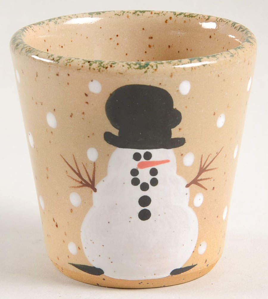 Traditional Snowman (Made in Mold) Votive Candleholder by Three Rivers-1
