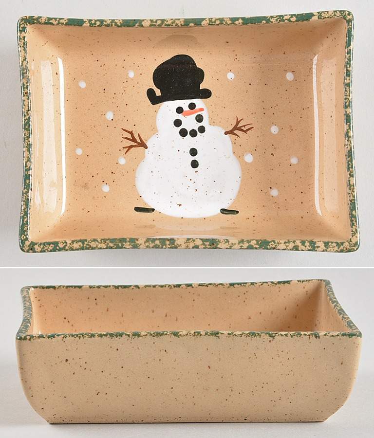 Traditional Snowman (Made in Mold) Accessory Tray by Three Rivers-1