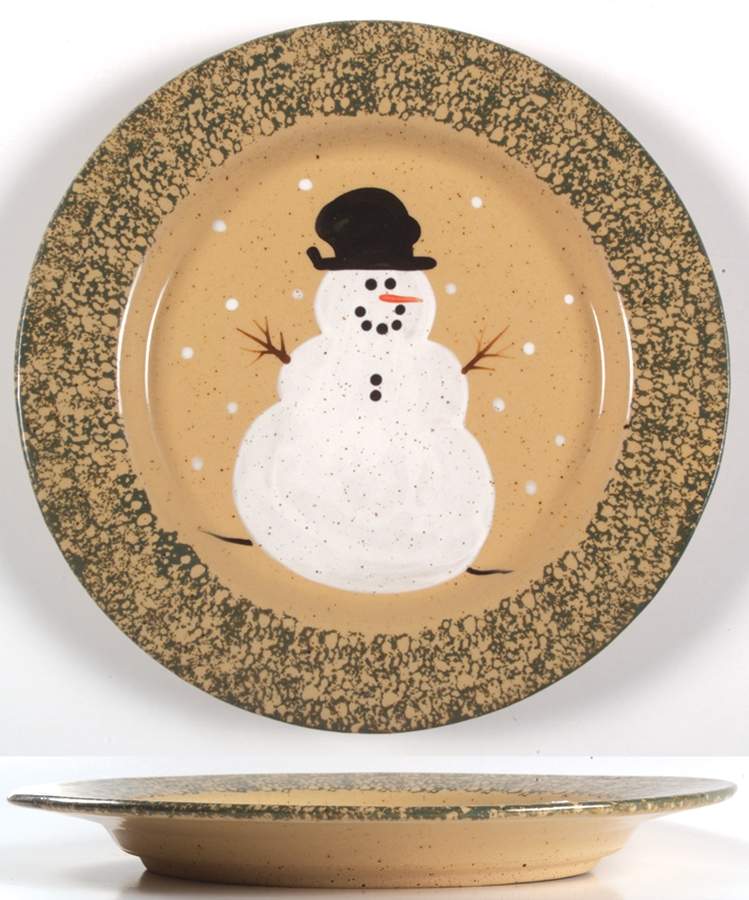 Traditional Snowman (Made in Mold) Dinner Plate by Three Rivers-1