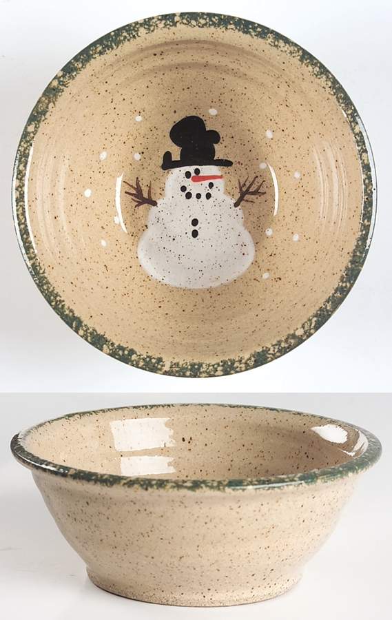 Traditional Snowman (Made in Mold) Coupe Cereal Bowl by Three Rivers-1