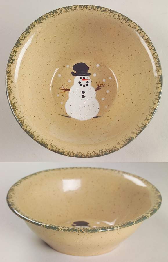 Traditional Snowman (Made in Mold) Coupe Cereal Bowl by Three Rivers-1