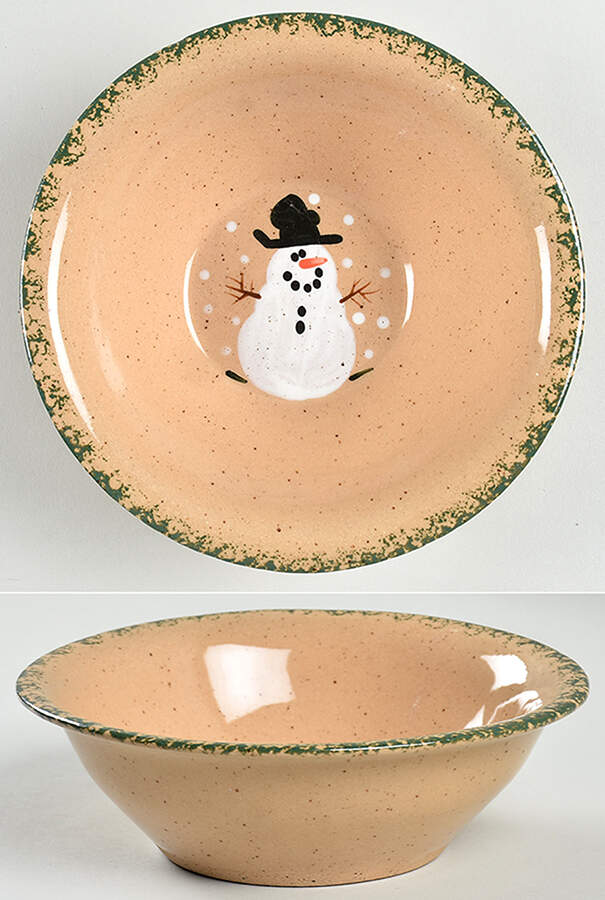 Snowman & Pines (Made in Mold) Coupe Cereal Bowl by Three Rivers-1