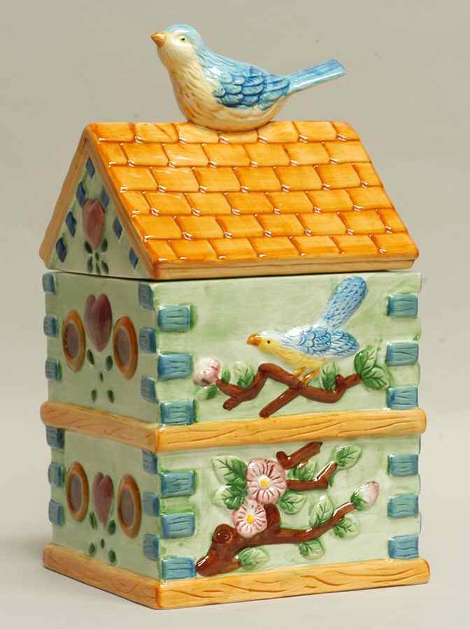 Birdhouse Figural Cookie Jar & Lid by Thomson-1