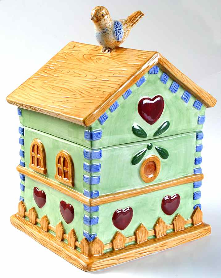 Birdhouse Figural Cookie Jar & Lid by Thomson-1