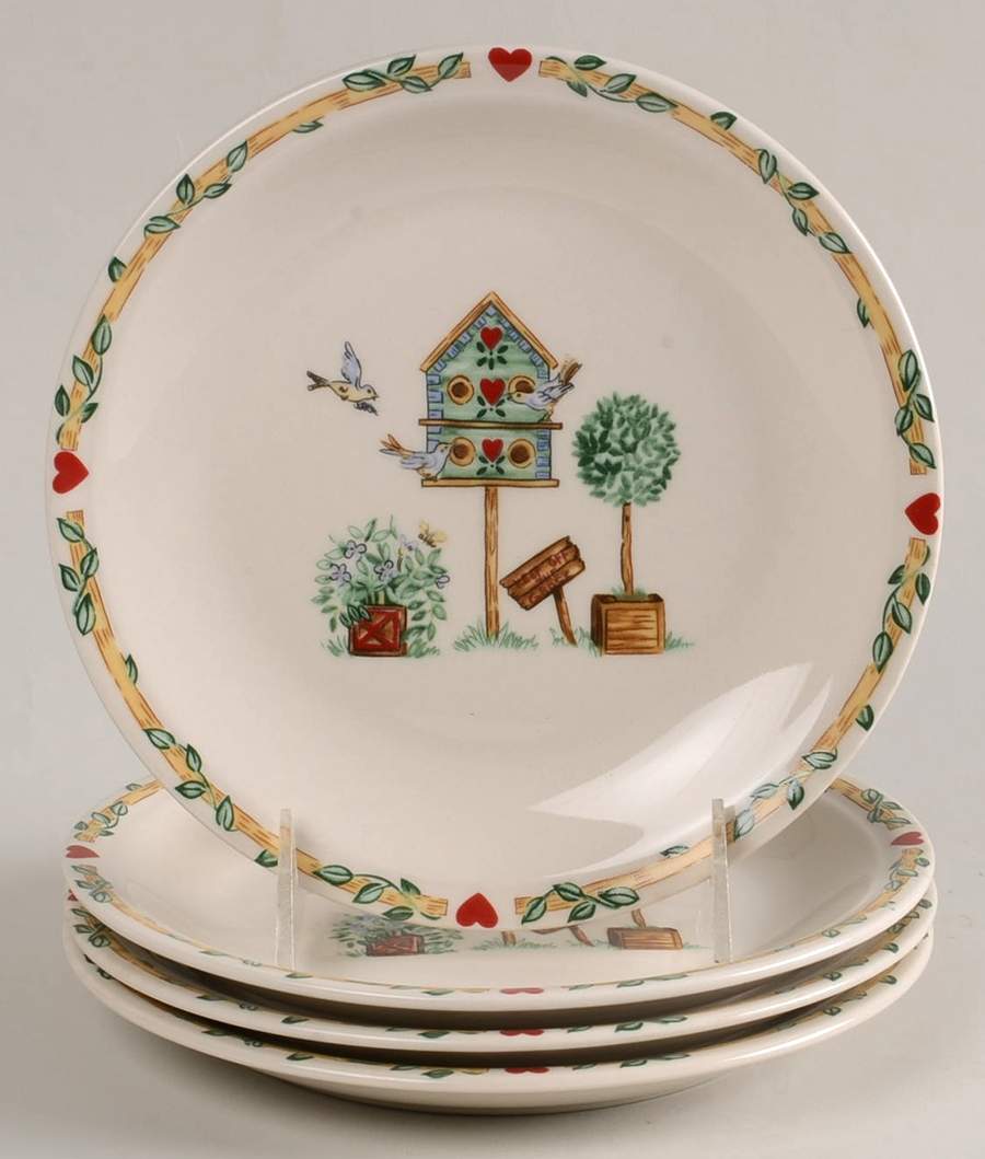 Birdhouse Salad Plate - Set of 4 by Thomson-1