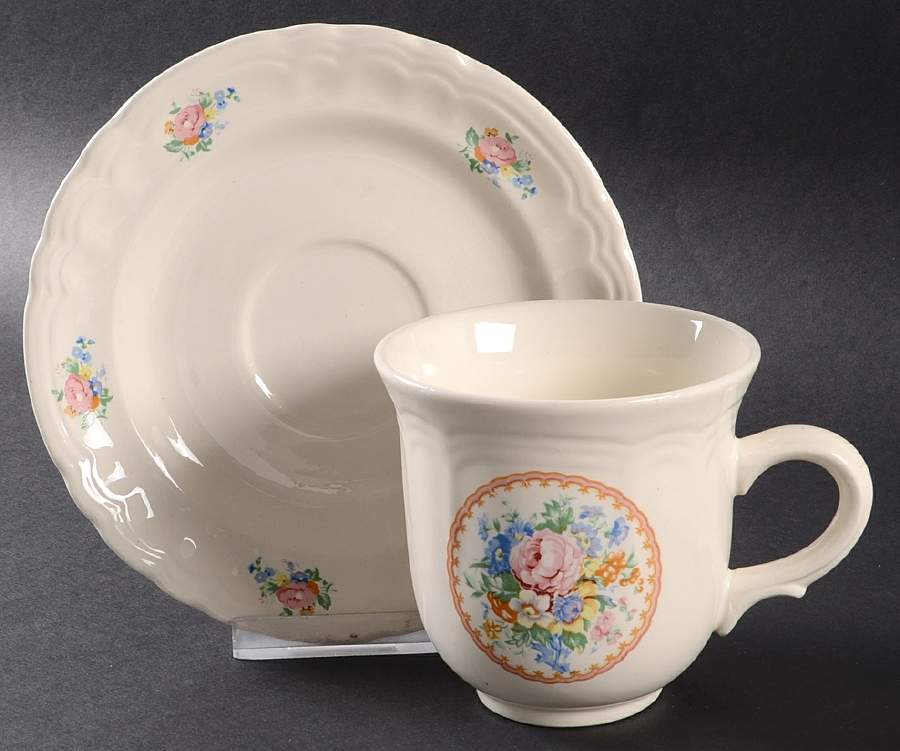 English Rose Flat Cup & Saucer Set by Tabletops Unlimited-1