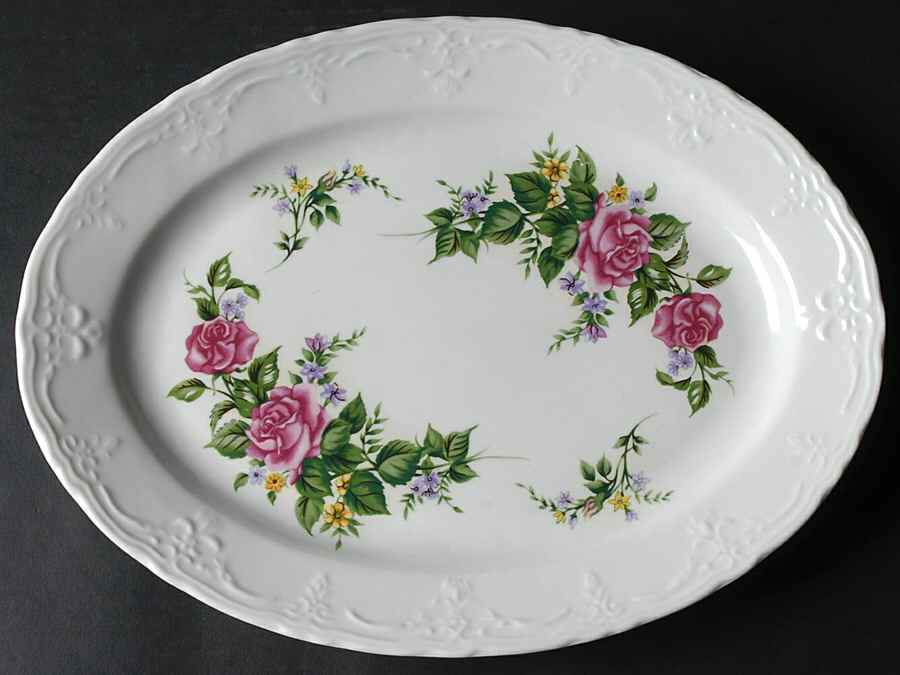 Beverly Rose 13" Oval Serving Platter by Tabletops Unlimited-1