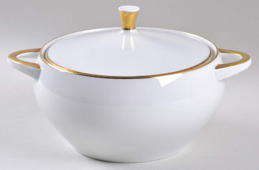 Gold Band Round Covered Vegetable by Thomas-1
