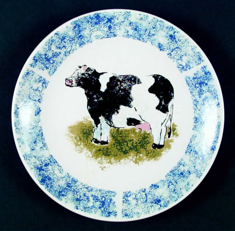 Country Barn Cow Dinner Plate by Tabletops Unlimited-1
