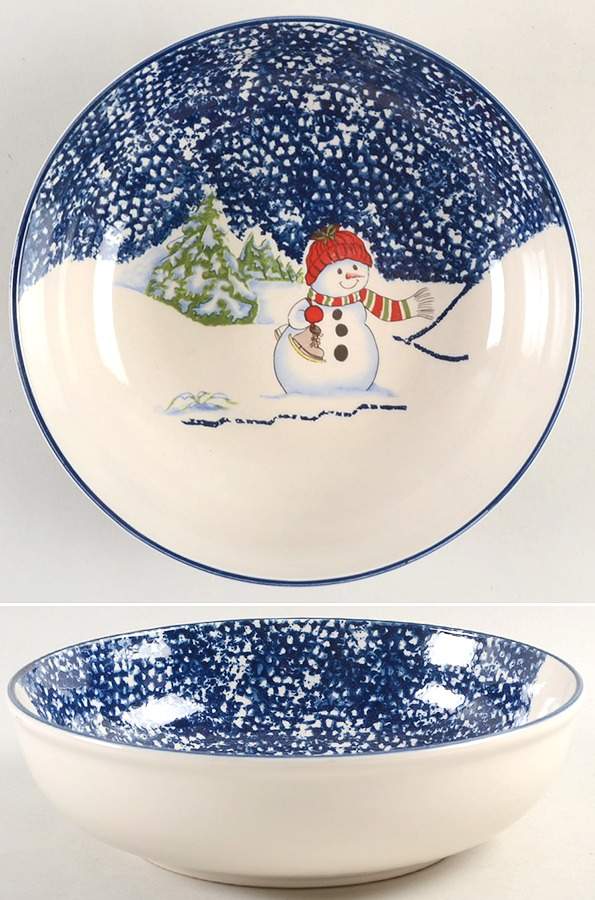 Snowman 9" Round Vegetable Bowl by Thomson-1