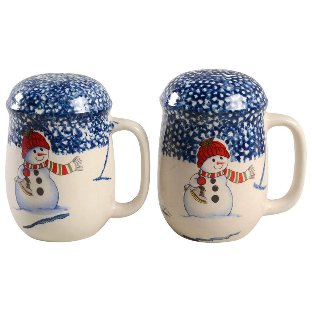 Snowman Handled Salt & Pepper Set by Thomson-1