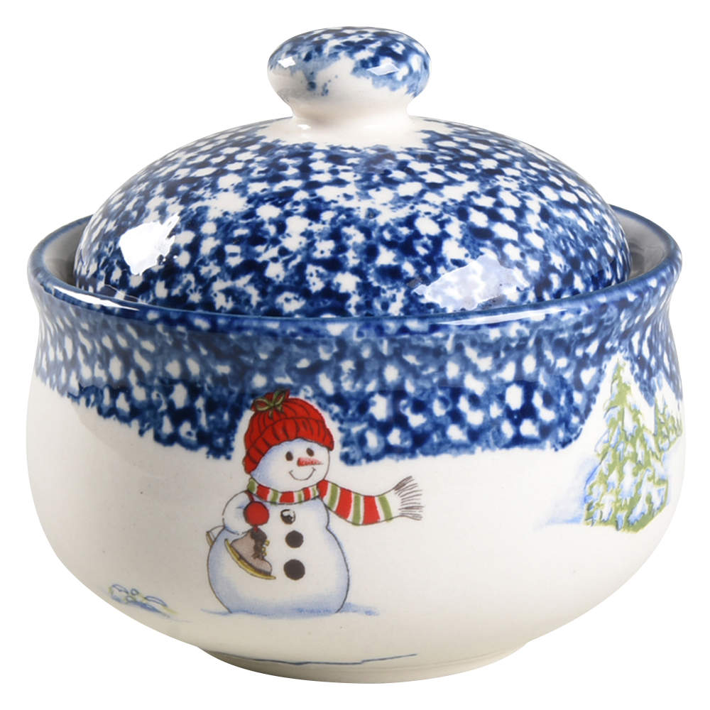 Snowman Sugar Bowl & Lid by Thomson-1