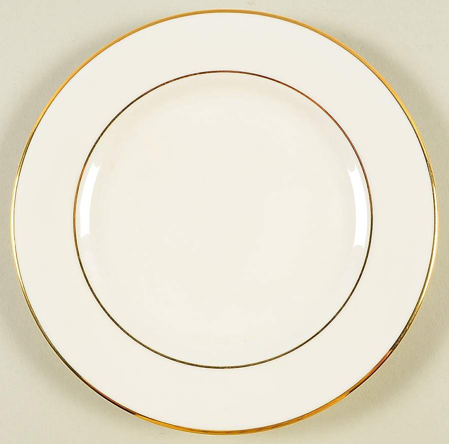 Cream Double Gold Salad/Dessert Plate by Ten Strawberry Street-1