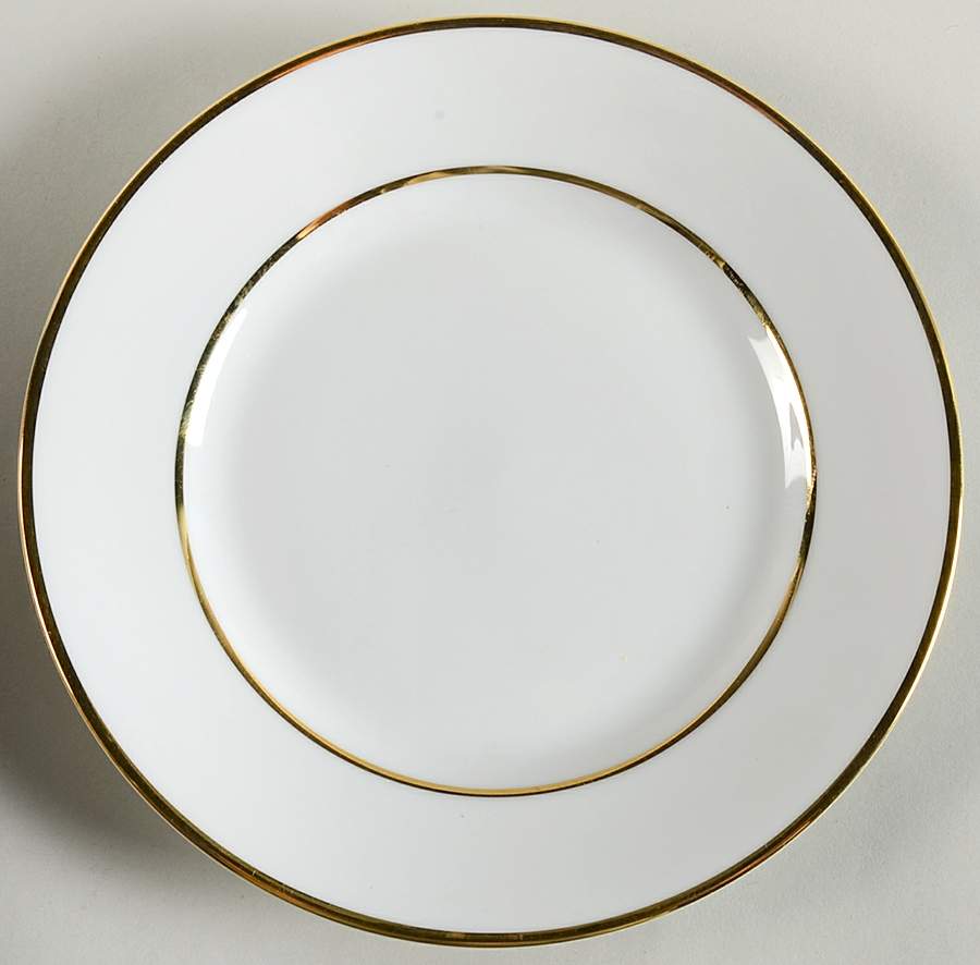 Double Gold Line Salad/Dessert Plate by Ten Strawberry Street-1