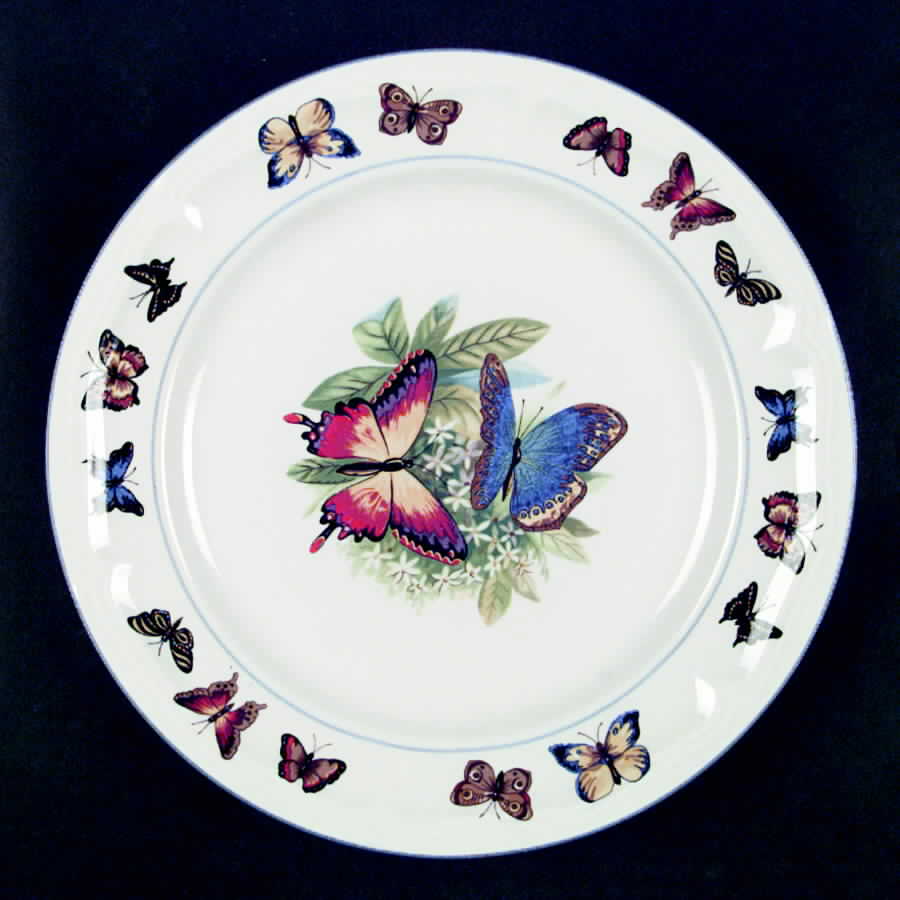 Butterflies Dinner Plate by Tabletops Unlimited-1