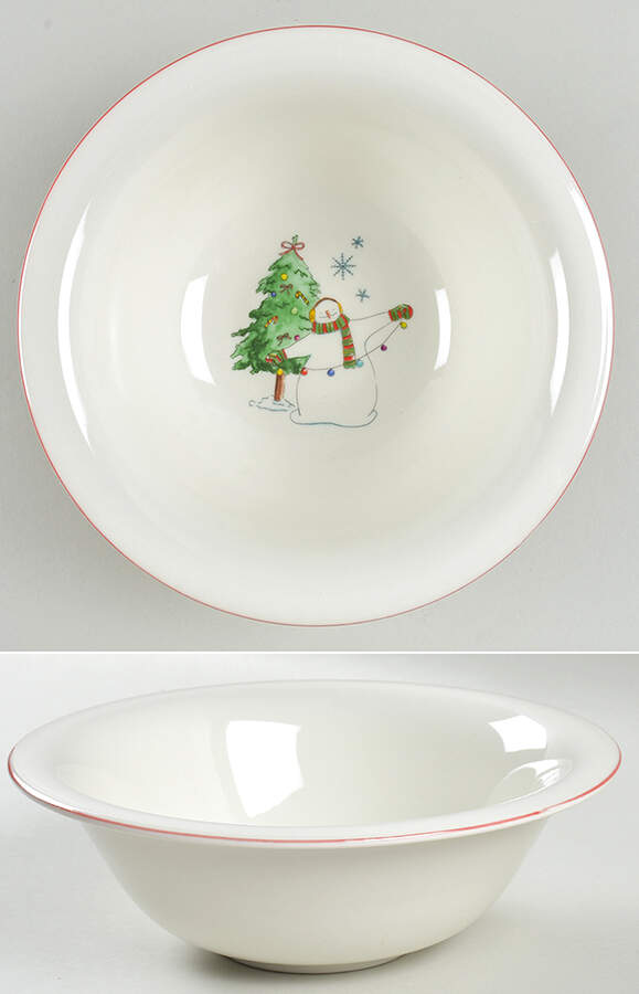Snowy Snowman 9" Round Vegetable Bowl by Thomson-1