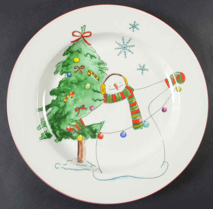 Snowy Snowman 12" Chop Plate (Round Platter) by Thomson-1