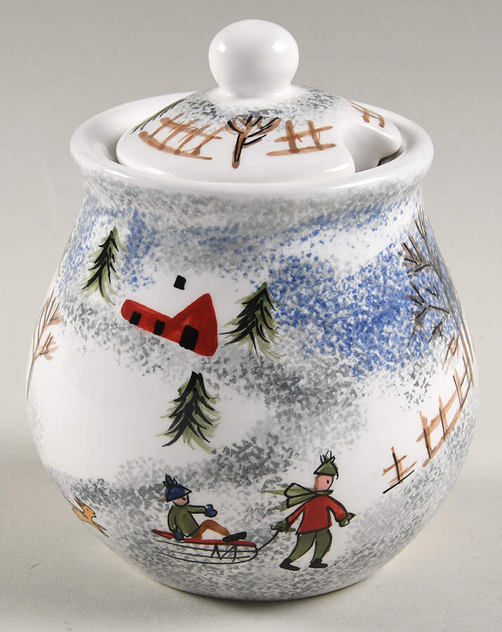 Winterside Sugar Bowl & Lid by Tienshan-1