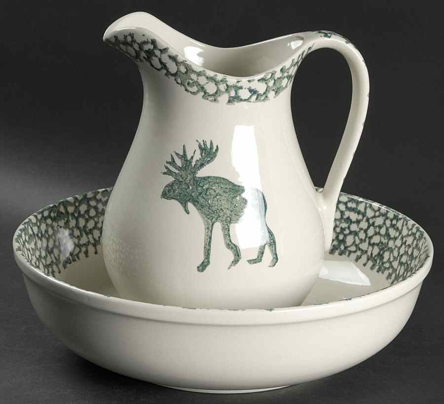 Moose Country 64 Oz Pitcher and Bowl Set by Tienshan-1