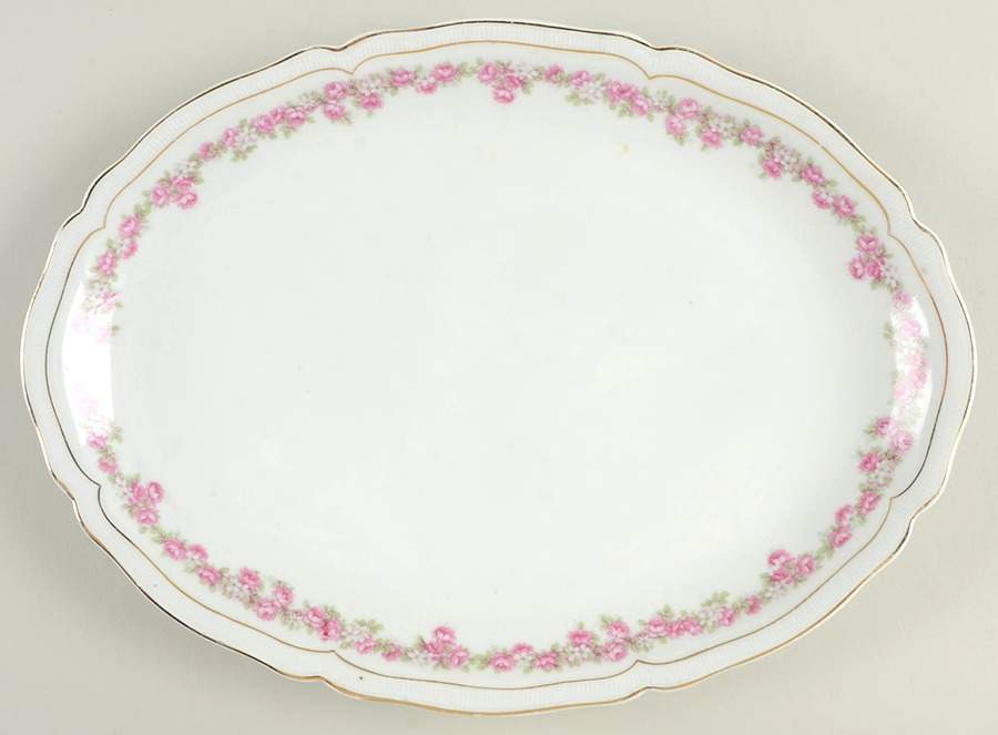 Victorian Rose 12" Oval Serving Platter by Thun-1