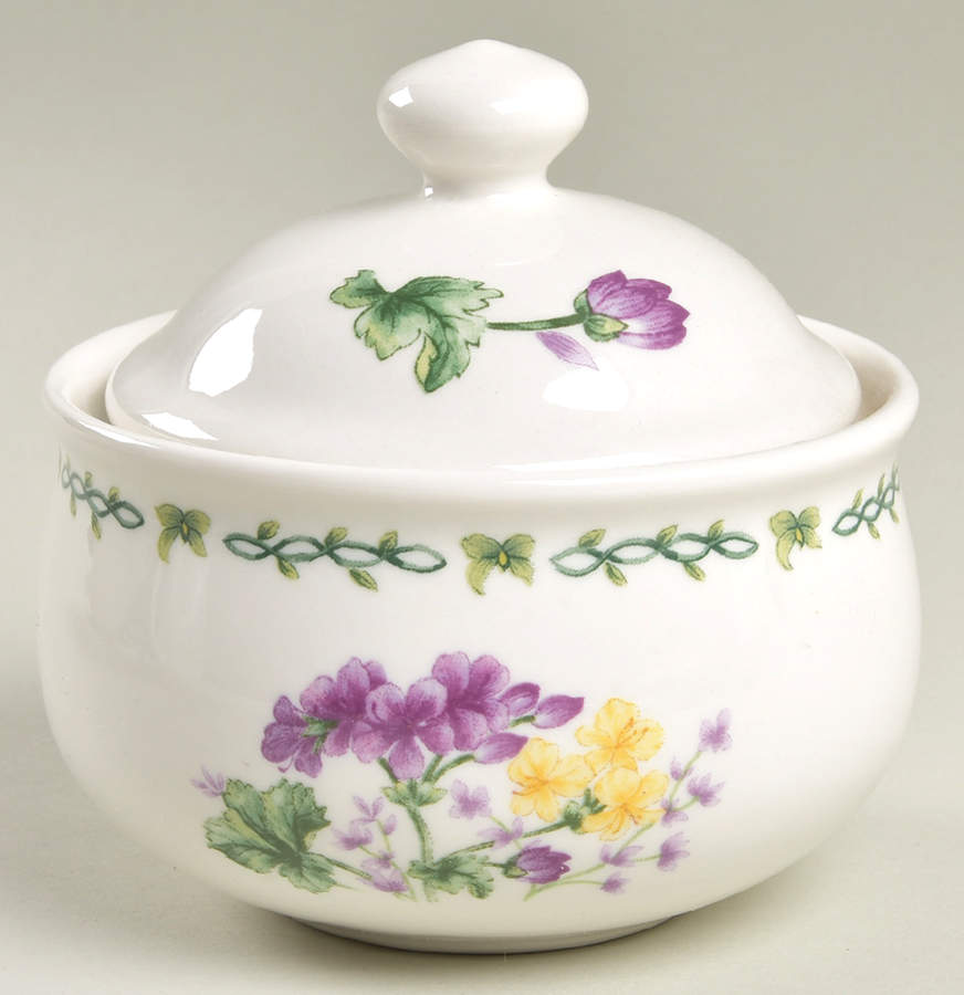 Floral Garden Sugar Bowl & Lid by Thomson-1