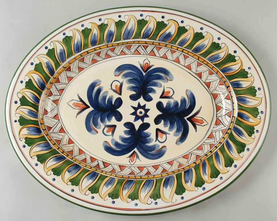 Deruta 18" Oval Serving Platter by Tabletops Unlimited-1
