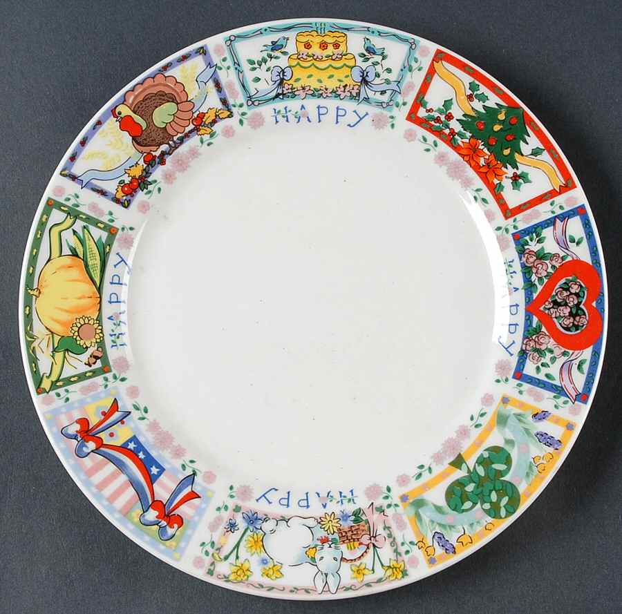 Happy Everything Salad Plate by Tabletops Unlimited-1
