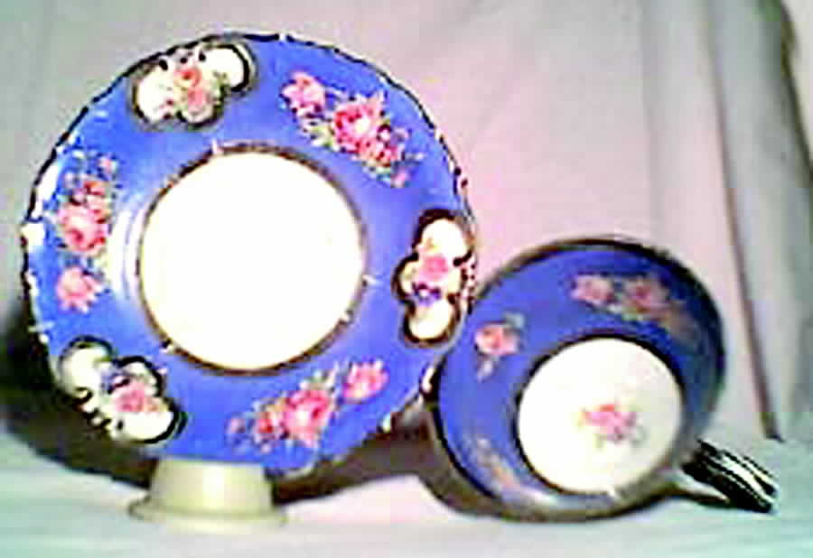 TIL12 Footed Cup & Saucer Set by R S Tillowitz-1