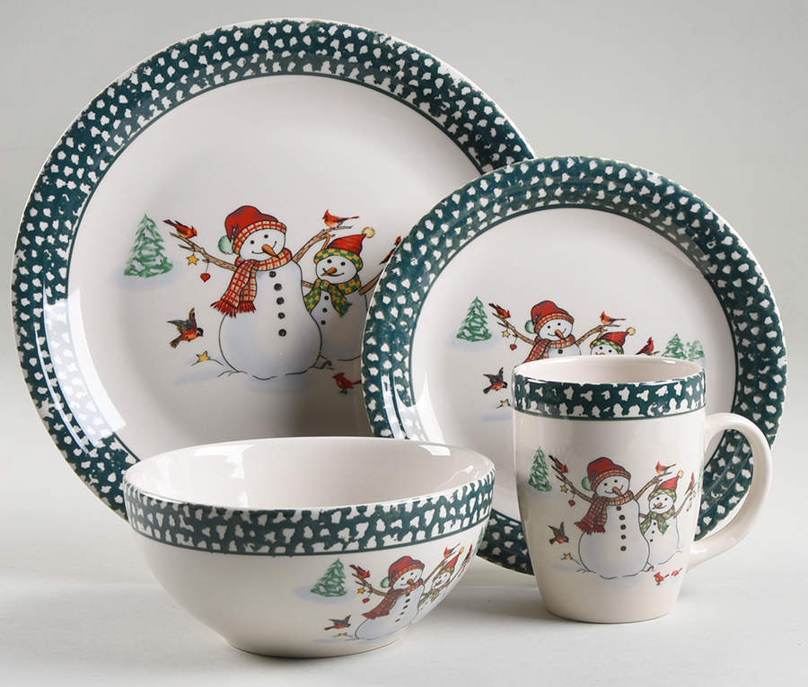 Winterland Green 4 Piece Place Setting by Thomson-1