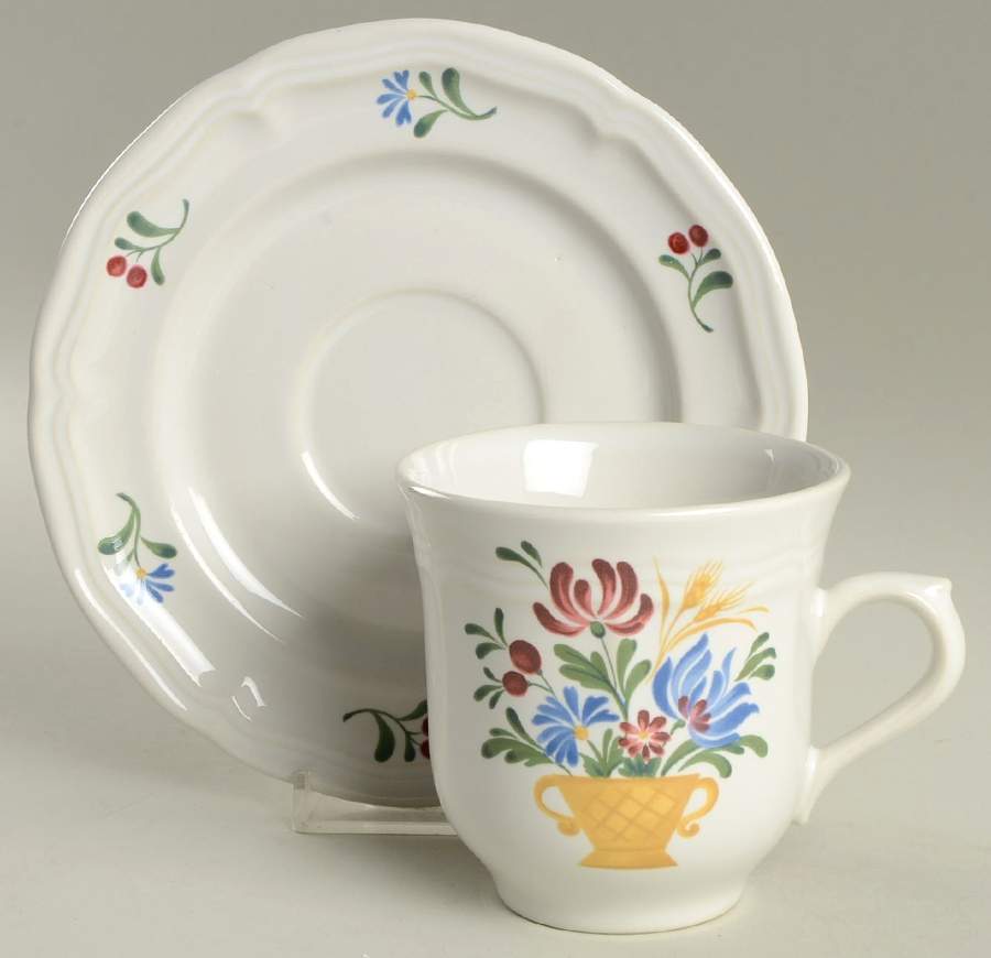 Provence Flat Cup & Saucer Set by Ten Strawberry Street-1