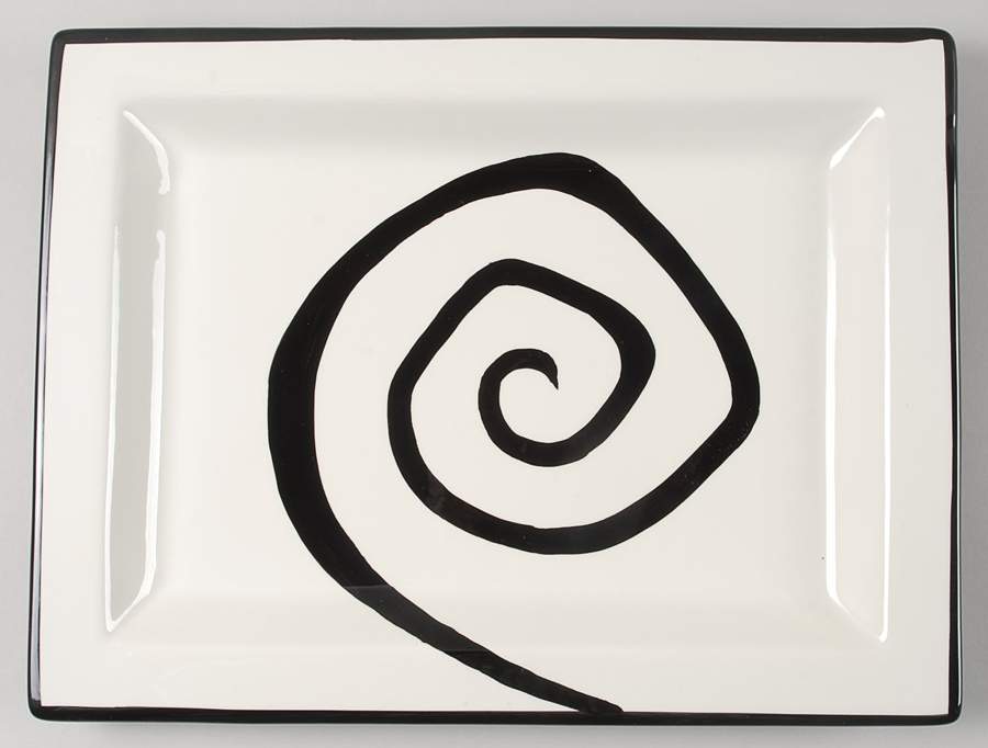 Urban Graffiti Spiral Rectangular Dinner Plate by Tabletops Unlimited-1