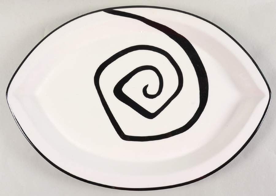 Urban Graffiti Spiral 19" Oval Serving Platter by Tabletops Unlimited-1