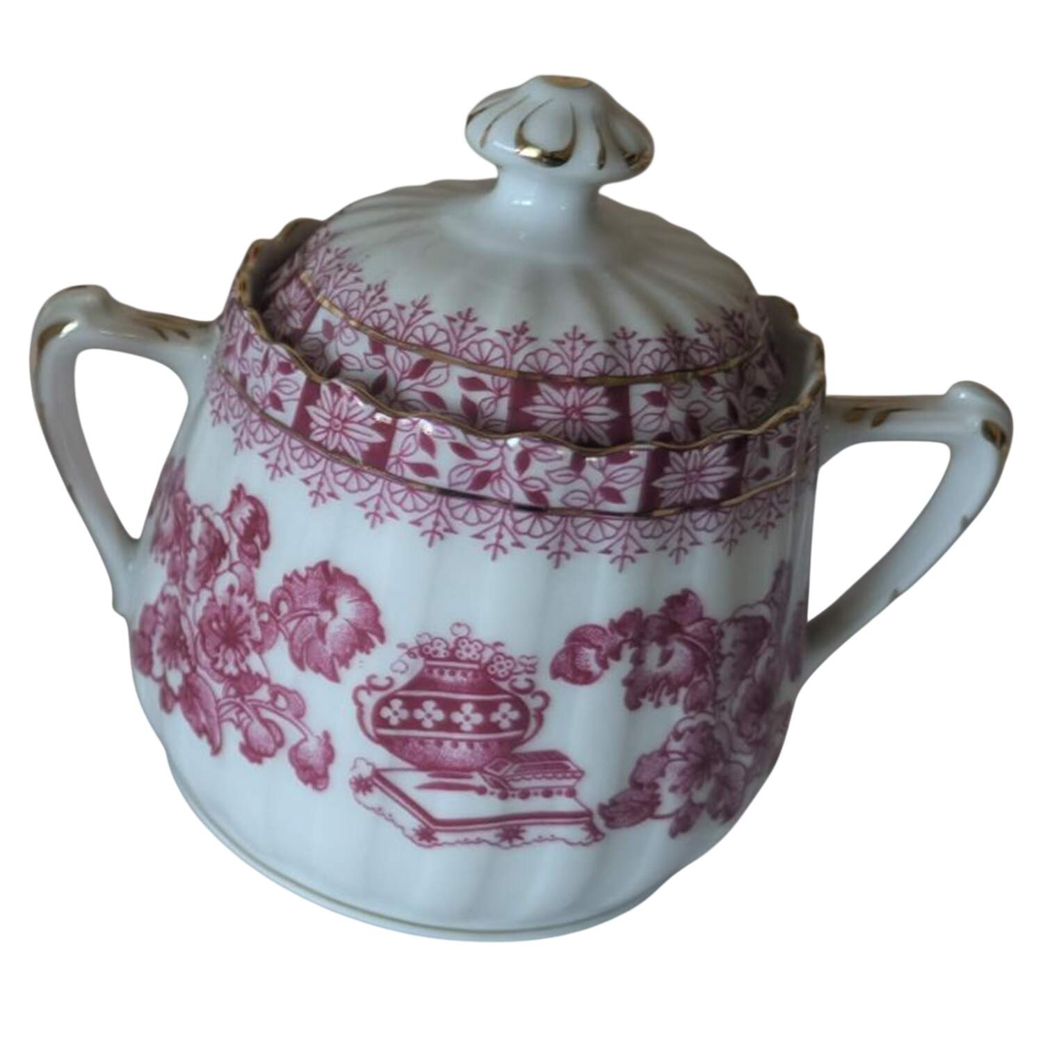 China Rot (Red) Sugar Bowl & Lid by Tuppack-1
