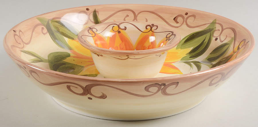 Sunny (Hand Painted) (2 Piece) Chip & Dip Set by Tabletops Unlimited-1