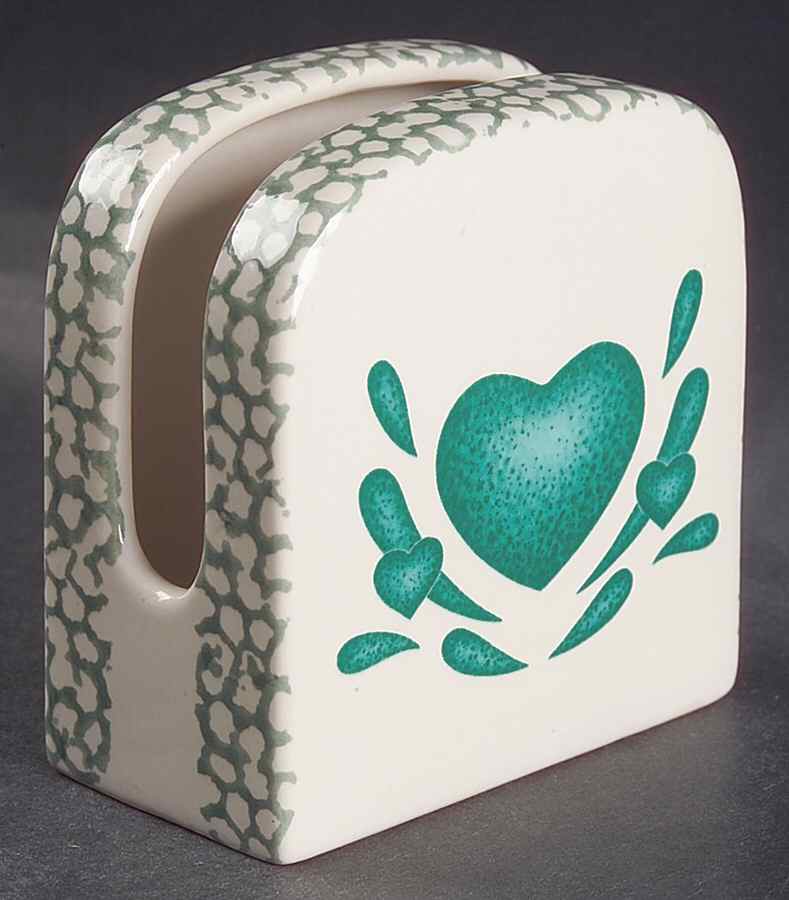 Hearts Green Napkin Holder by Tienshan-1