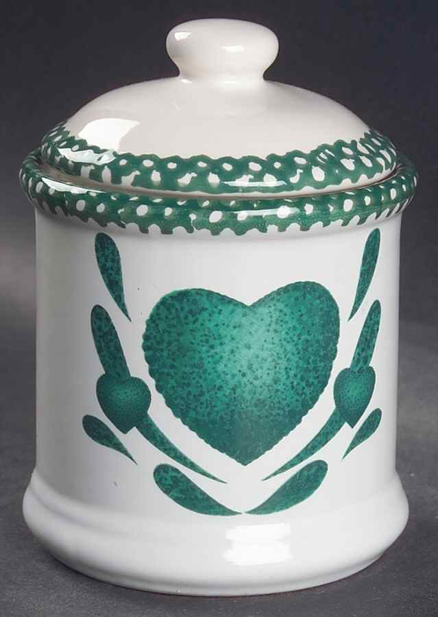 Hearts Green Small Canister & Lid by Tienshan-1