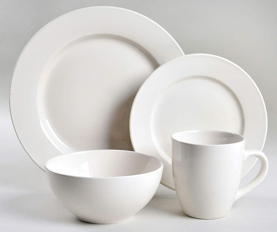 Basics White 4 Piece Place Setting by Thomson-1