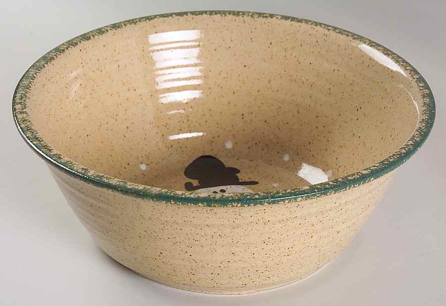 Traditional Snowman (Made in Mold) 10" Round Vegetable Bowl by Three Rivers-1