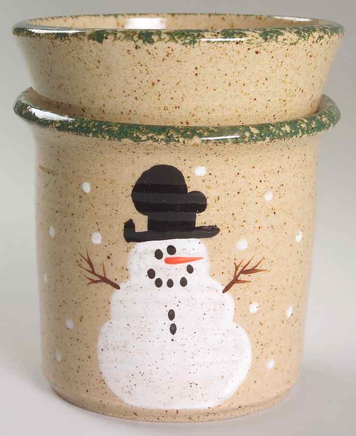 Traditional Snowman (Made in Mold) Dip Cooler Set-(Dip Bowl &Icer by Three Rivers-1