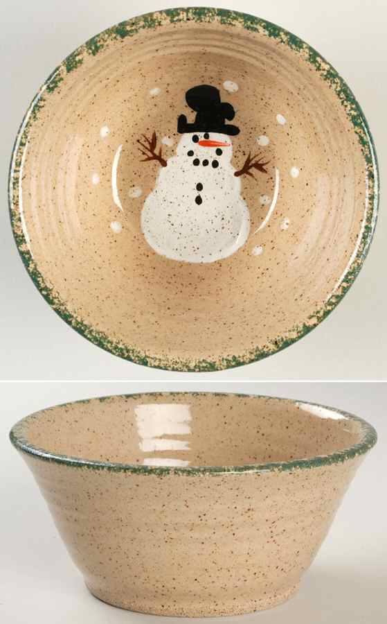 Traditional Snowman (Made in Mold) 6" All Purpose Bowl by Three Rivers-1
